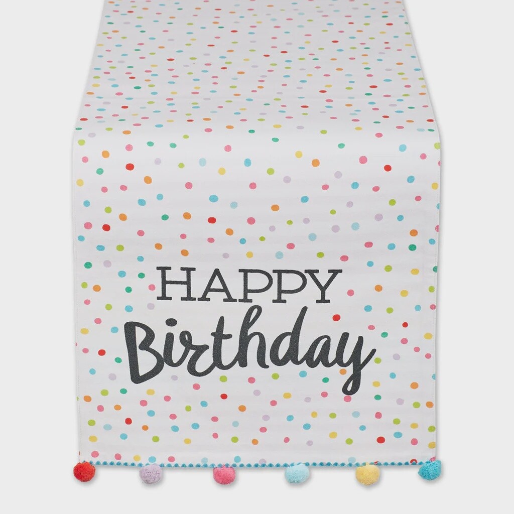 Happy Birthday Embellished Table Runner