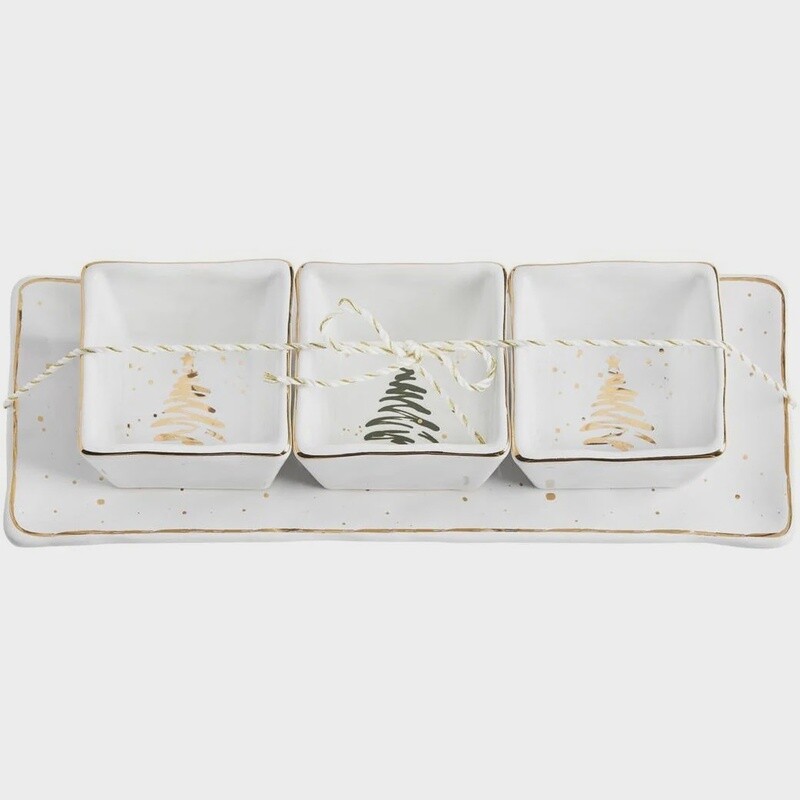 Gold Tray Triple Dip Set
