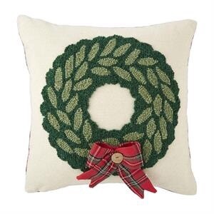 Wreath Tartan Hook Pillow