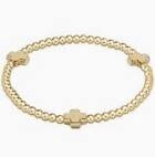 Gold Signature Cross Bracelet, Gold 3mm