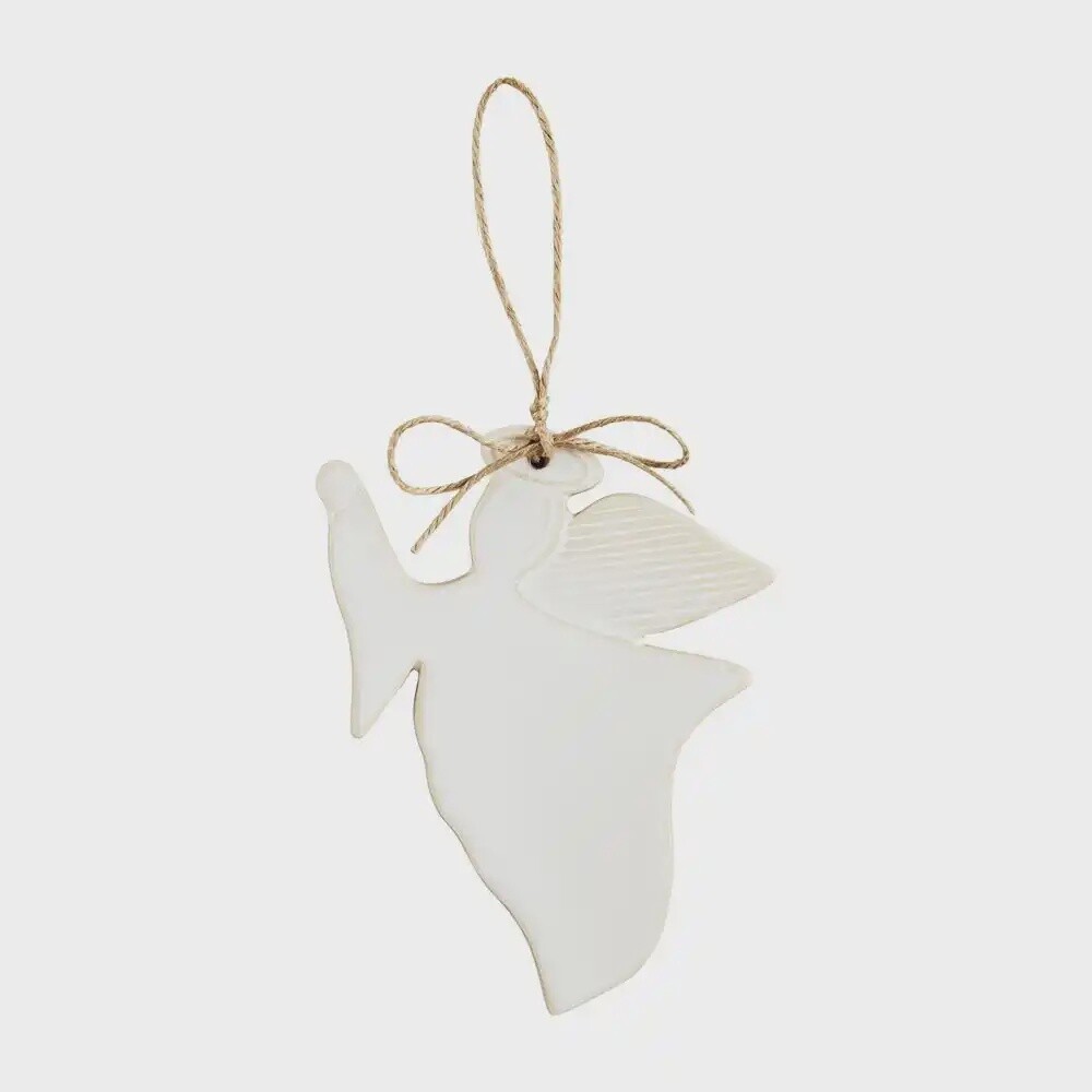 White glazed Ornament, Design: Angel