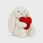 Bashful Red Love Heart Bunny, Medium