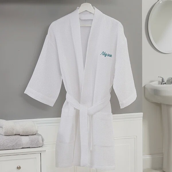 Waffle Weave Robe with Monogram