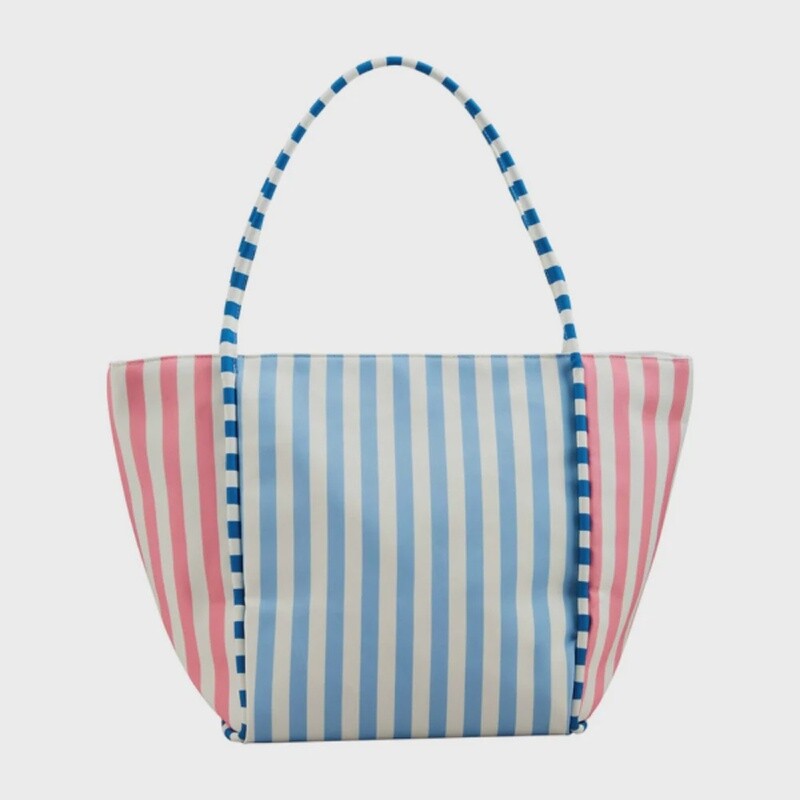 Stripe Cooler Tote, Blue