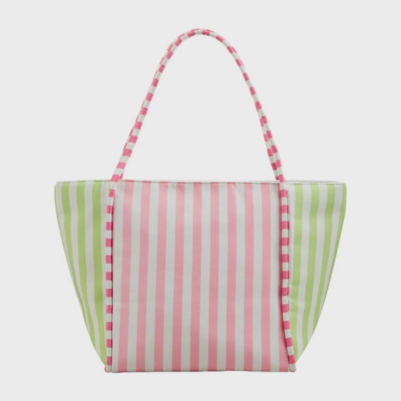 Stripe Cooler Tote, Pink