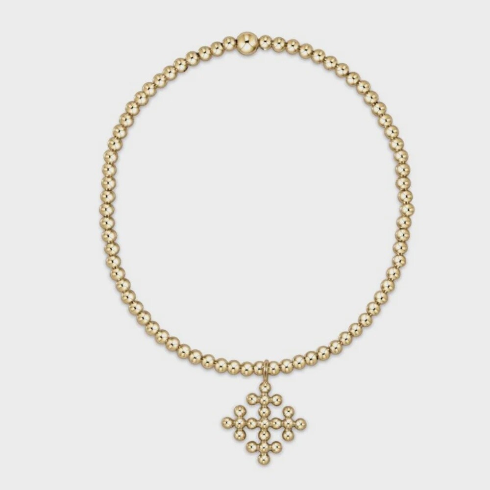Classic Gold Signature Cross Encompass Gold Charm Bracelet, 2.5mm
