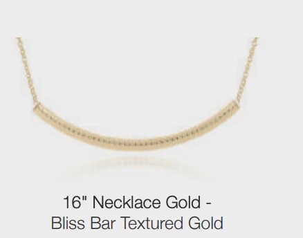 Gold 16&quot; Bliss Bar Textured Necklace