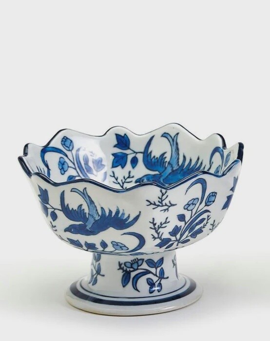 Scalloped Edge Footed Bowl
