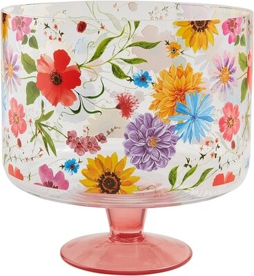 Floral Glass Serving Bowl