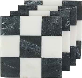 Checkered Coaster Set, Square