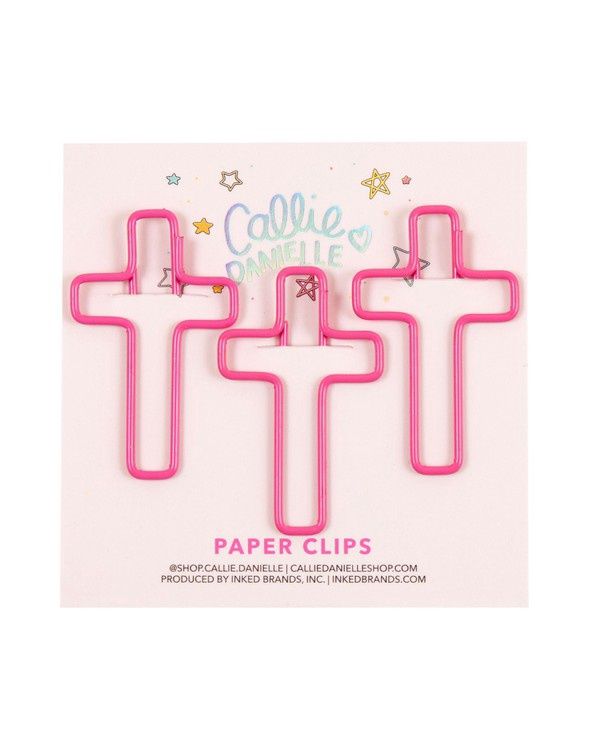 Pink Cross Paperclips