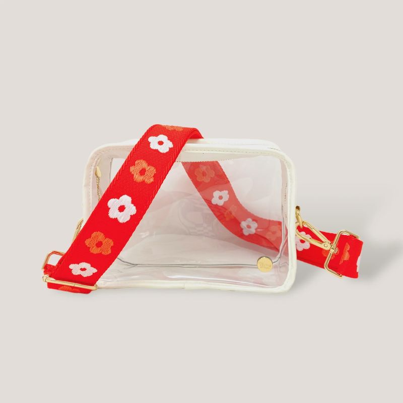 Clear Crossbody Bag, Red