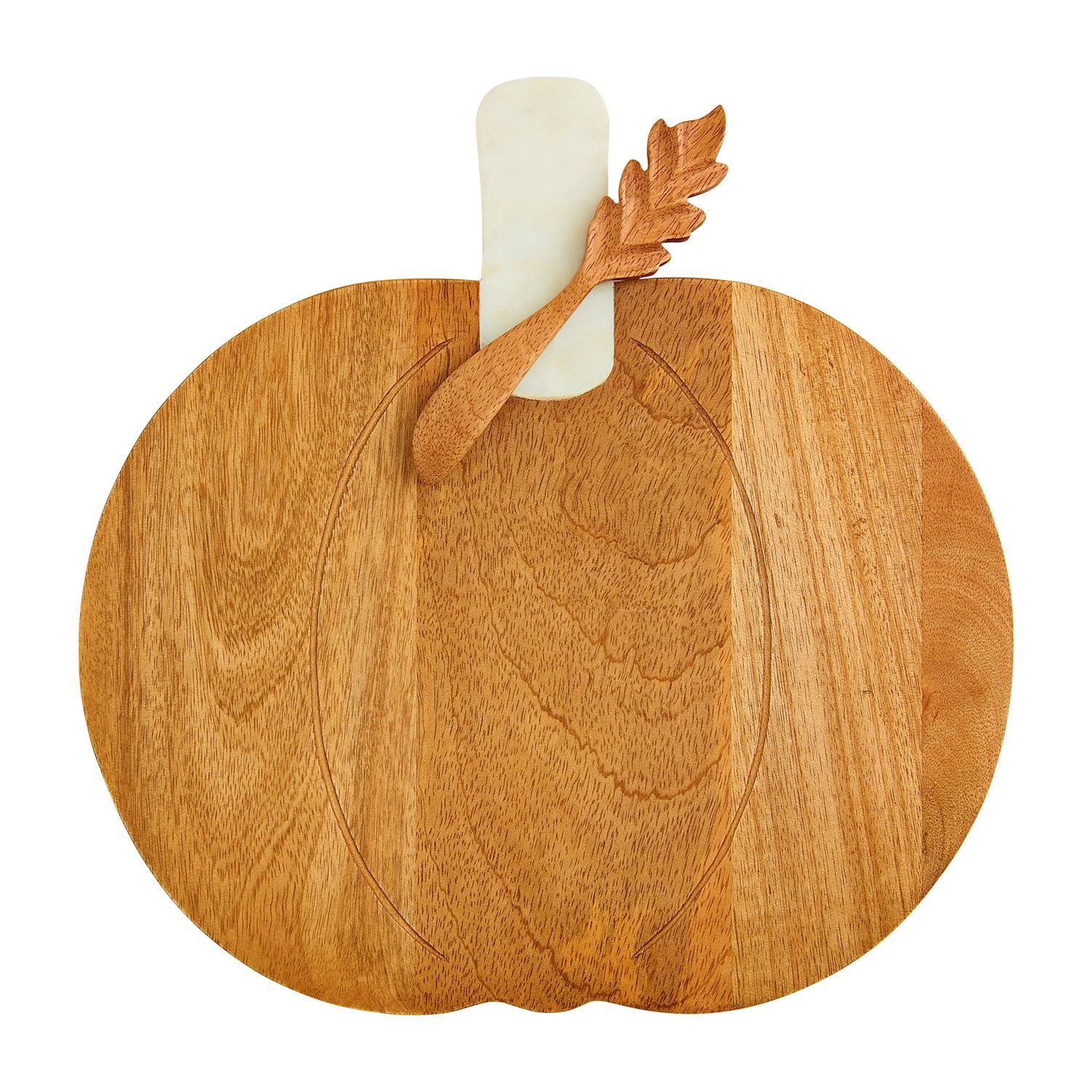 Wood &amp; Marble Pumpkin Board Set