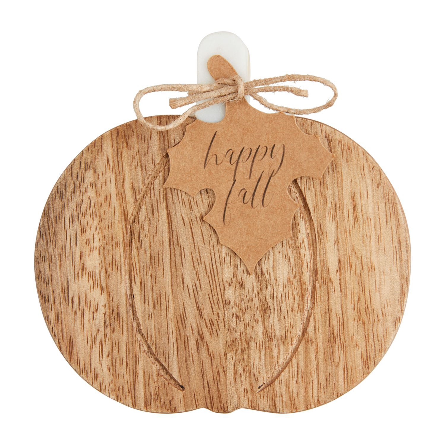 Wood &amp; Marble Pumpkin Coaster Set