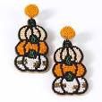 Pumpkin Trio Beaded Earring