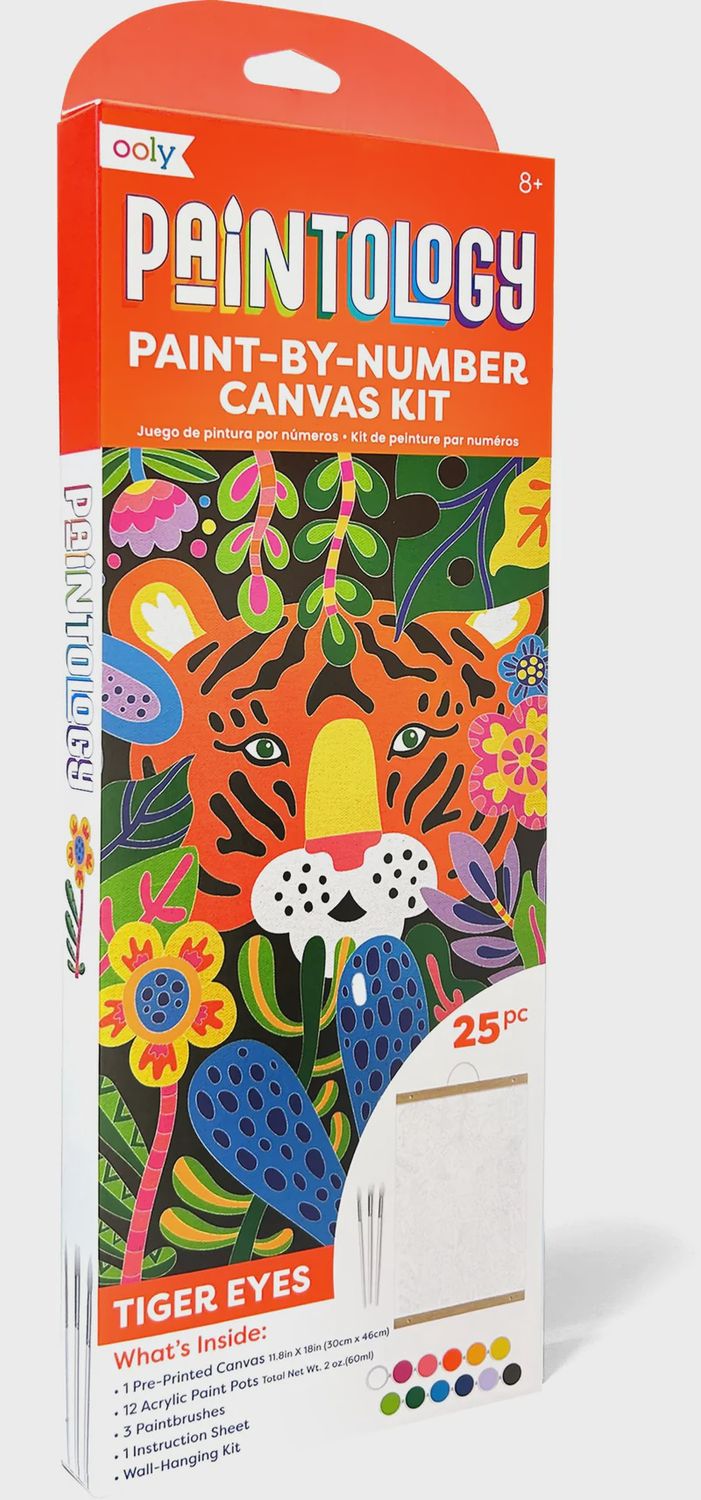 Paintology, Paint by Number Canvas Kit, Design: Tiger Eyes