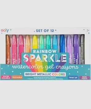 Rainbow Sparkle Metallic Watercolor Gel Crayons