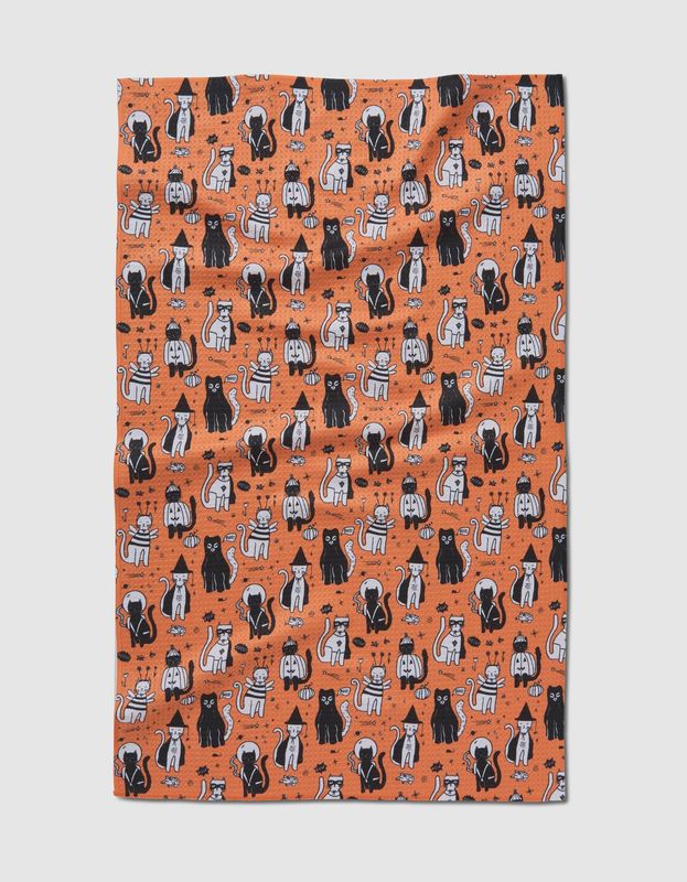 Meowlloween Tea Towel