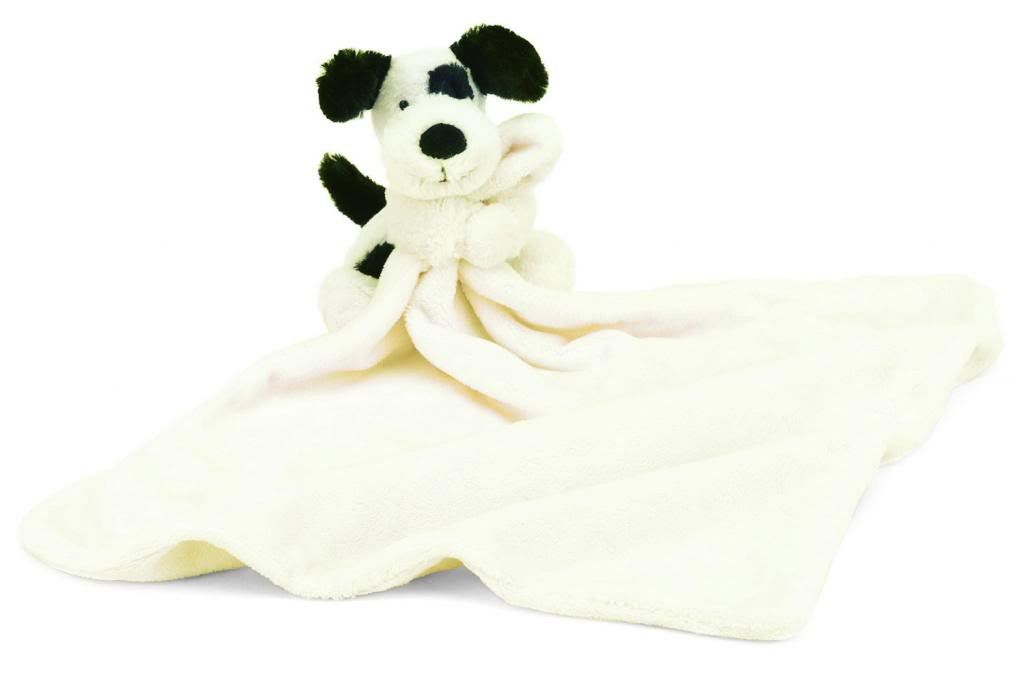 Bashful Black &amp; Cream Puppy Blankie