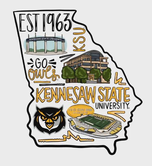 Kennesaw State Flat Ornament