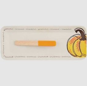Pumpkin Melamine Tray &amp; Tong Set