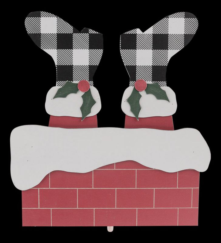 Santa Down the Chimney Topper