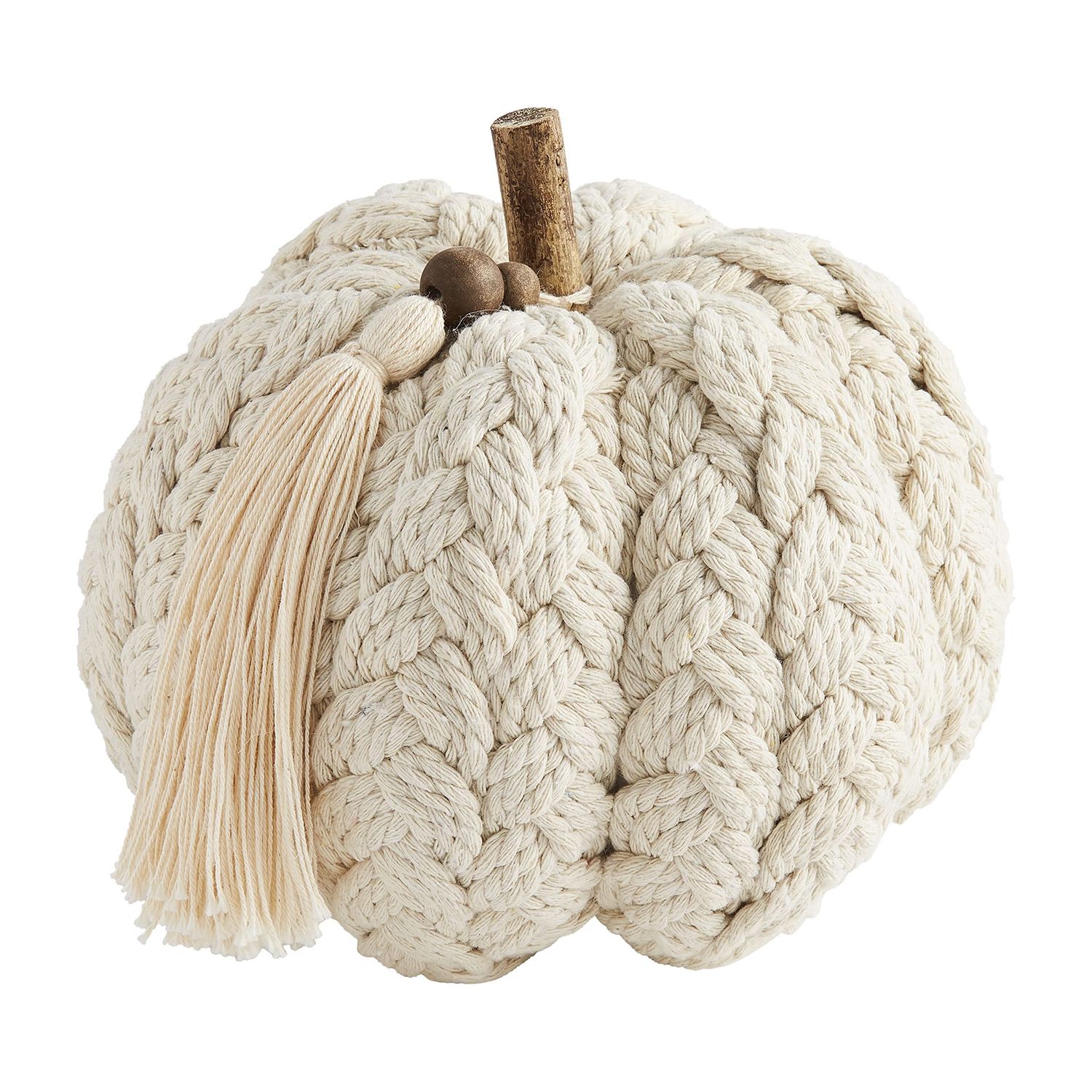 Cream Braided Rope Pumpkin