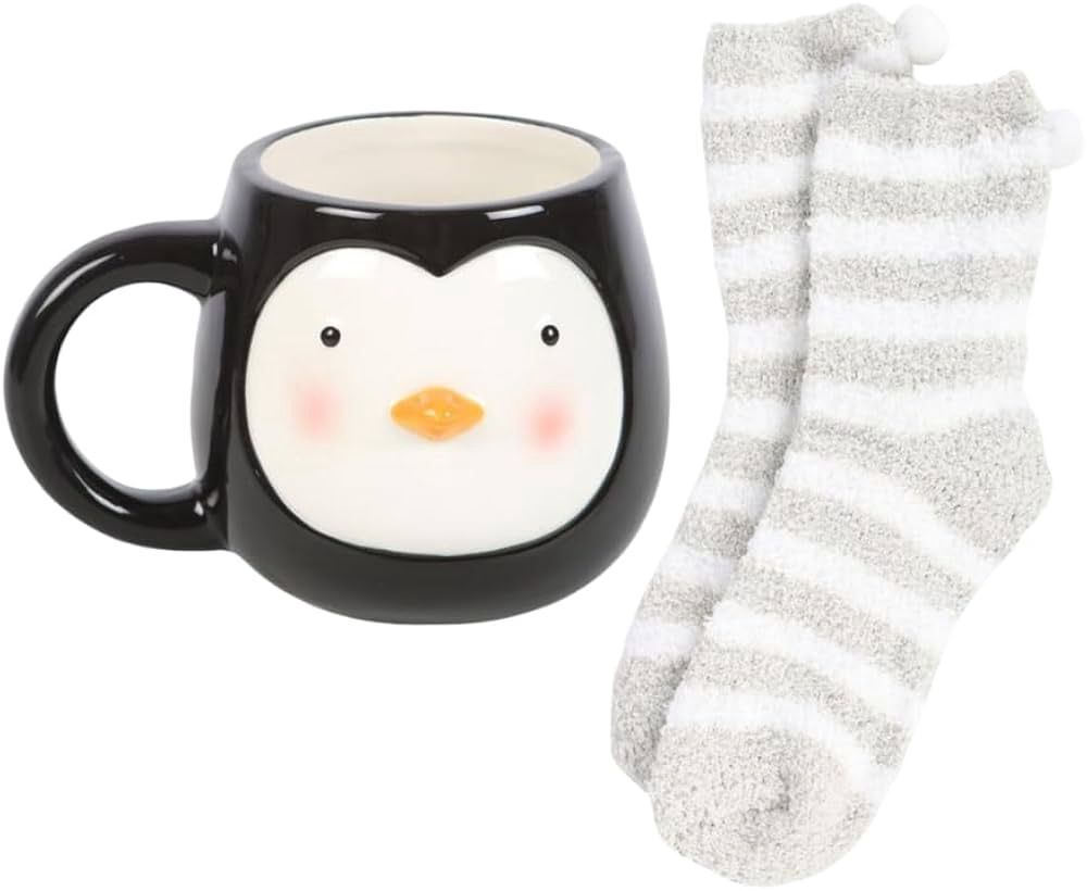 Winter Penguin Mug w Socks