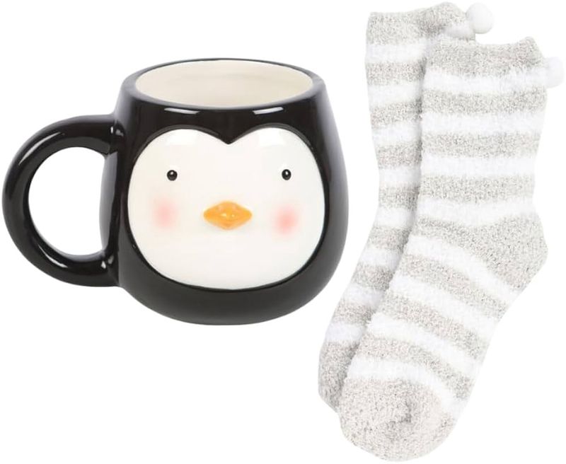 Winter Penguin Mug w Socks