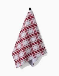 Candy Cane Plaid Tea Towel