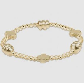 Gold Signature Cross Admire Bead Bracelet, 3mm