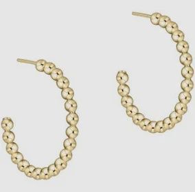 Gold Beaded Classic 1&quot; Post Hoop, 2mm