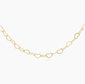 Gold 17&quot; Choker Love Chain Necklace