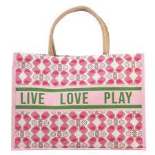 Pickelball Jute Tote