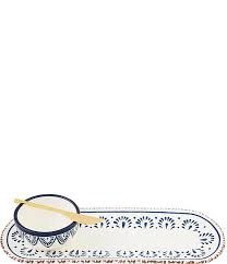 Blue Floral Dip &amp; Tray Set