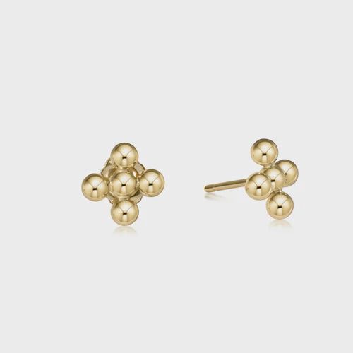 Classic Bead Sign Cross Stud, 4mm