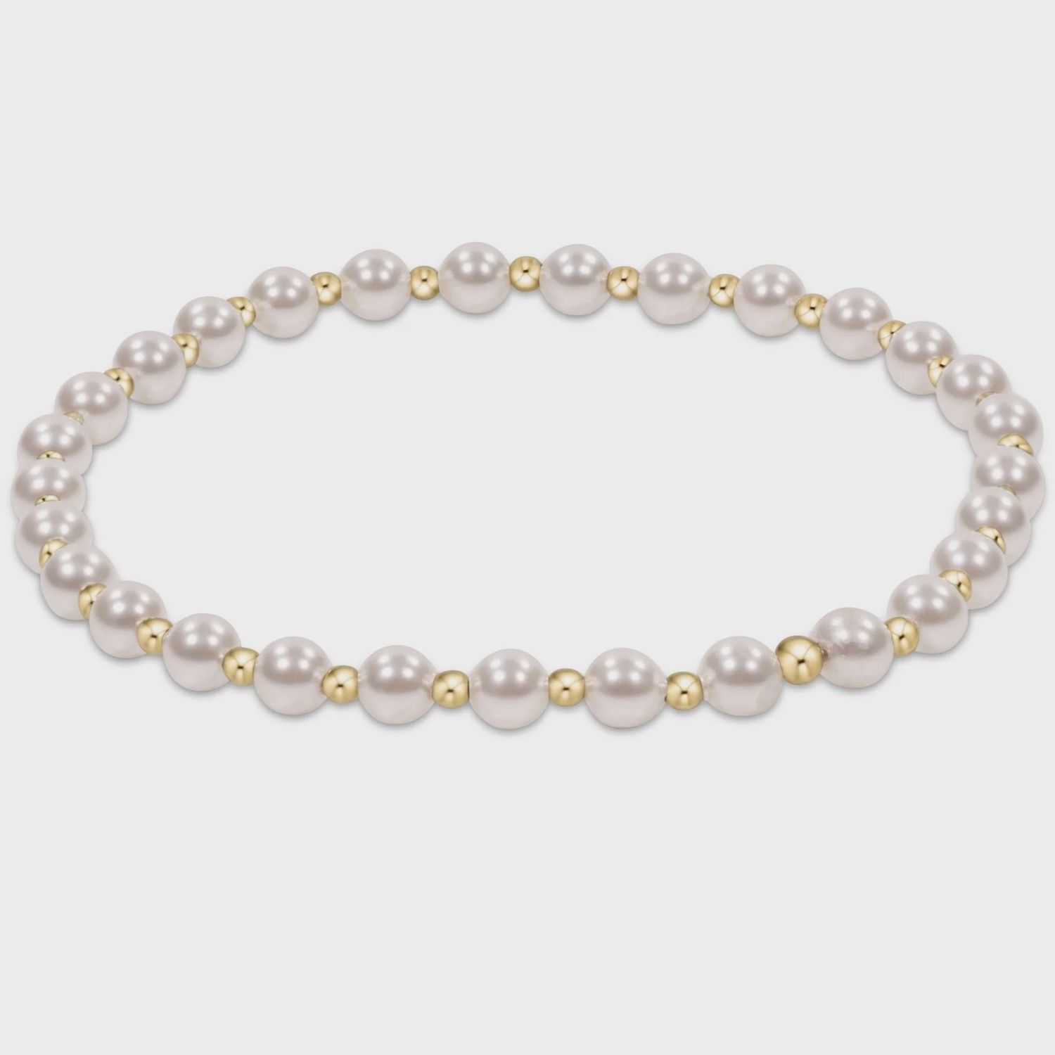 Classic Grateful Bead Bracelet, 4mm Pearl