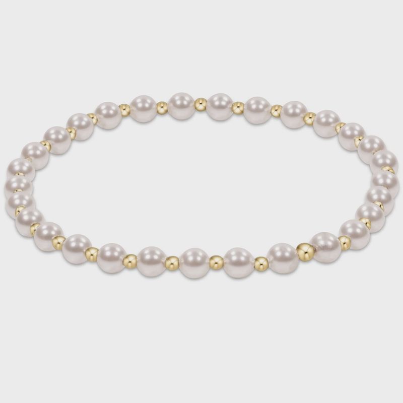 Classic Grateful Bead Bracelet, 4mm Pearl