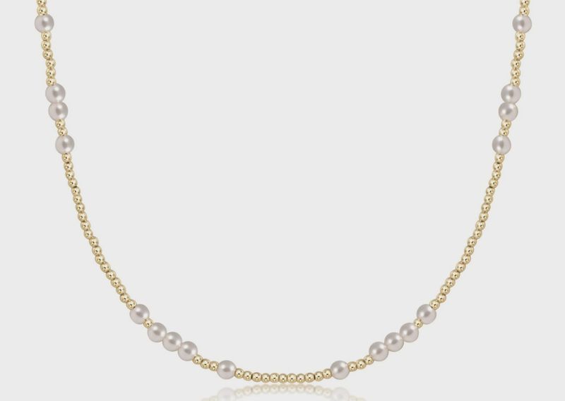 Gold 17&quot; Choker, Hope Unwritten Pearl
