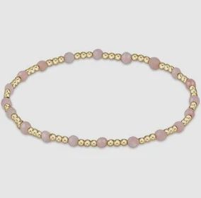 Gemstone Gold Sincerity Pattern Bead Bracelet, 3mm