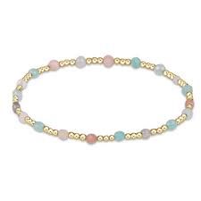 Gemstone Gold Sincerity Pattern Bead Bracelet, 3mm, Color: Hot Mess