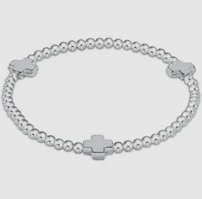 Sterling Signature Sterling Cross Bracelet, 3mm