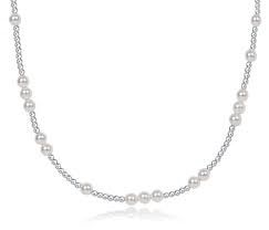 Silver 17&quot; Choker, Hope Unwritten Pearl