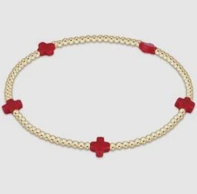 Gold Signature Cross Bracelet, Small