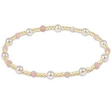 Pearl Sincerity Pattern Bracelet, 4mm, Color: Pink Opal