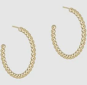 Gold Beaded Classic 1.25&quot; Post Hoop, 3mm