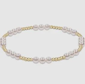 Gold Classic Joy Bead Bracelet, 4mm Pearl