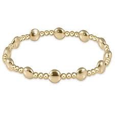 Gold Honesty Sincerity Pattern Bracelet, 6mm