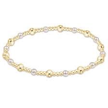 Gold Classic Sincerity Bracelet, 4mm Pearl