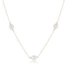 Gold 15&quot; Choker Simplicity Pearl, 6mm